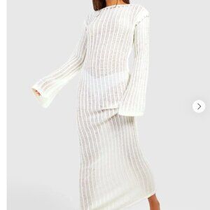 NWT boohoo Tall Laddered Knit Maxi Beach Dress